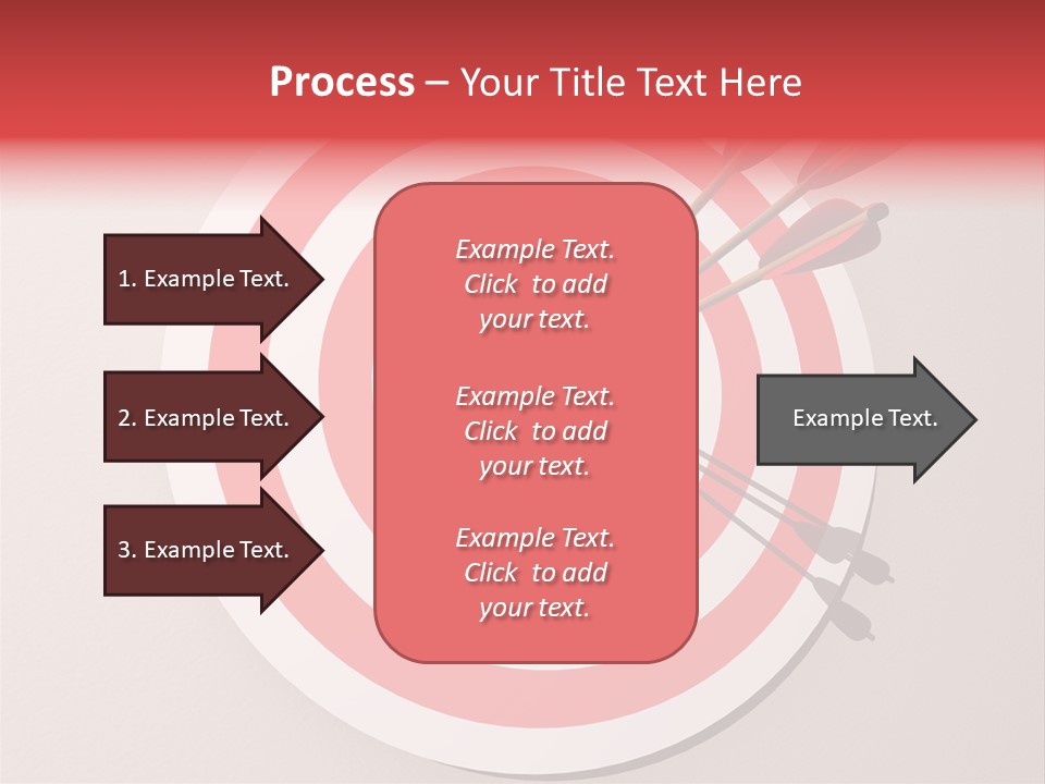Three Arrows In A Target On Wall - Rendered In 3D PowerPoint Template