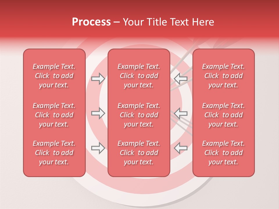 Three Arrows In A Target On Wall - Rendered In 3D PowerPoint Template