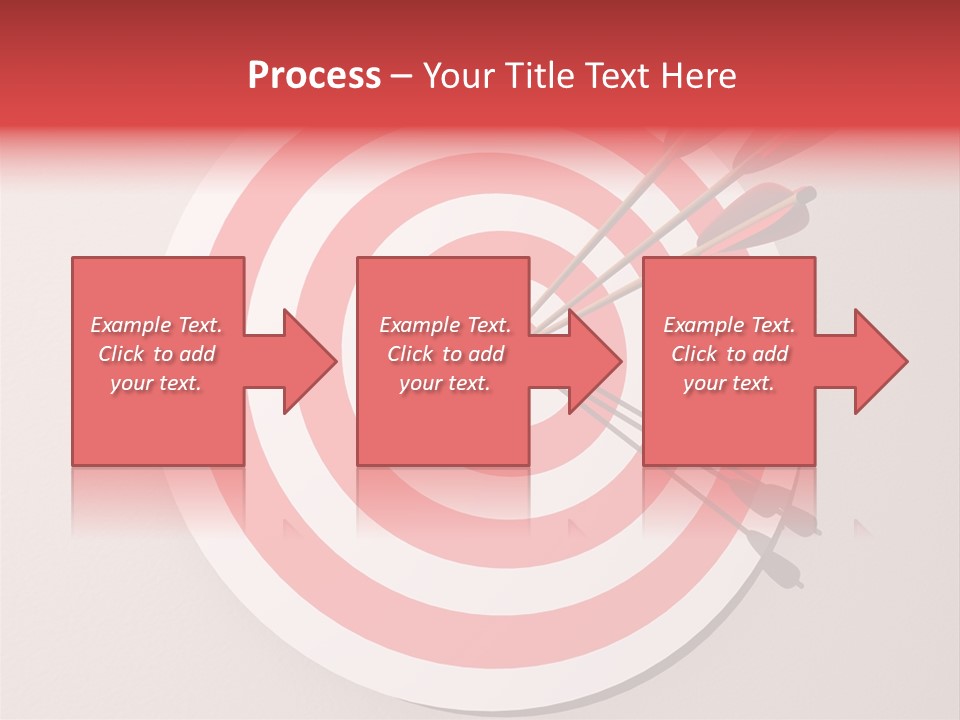 Three Arrows In A Target On Wall - Rendered In 3D PowerPoint Template