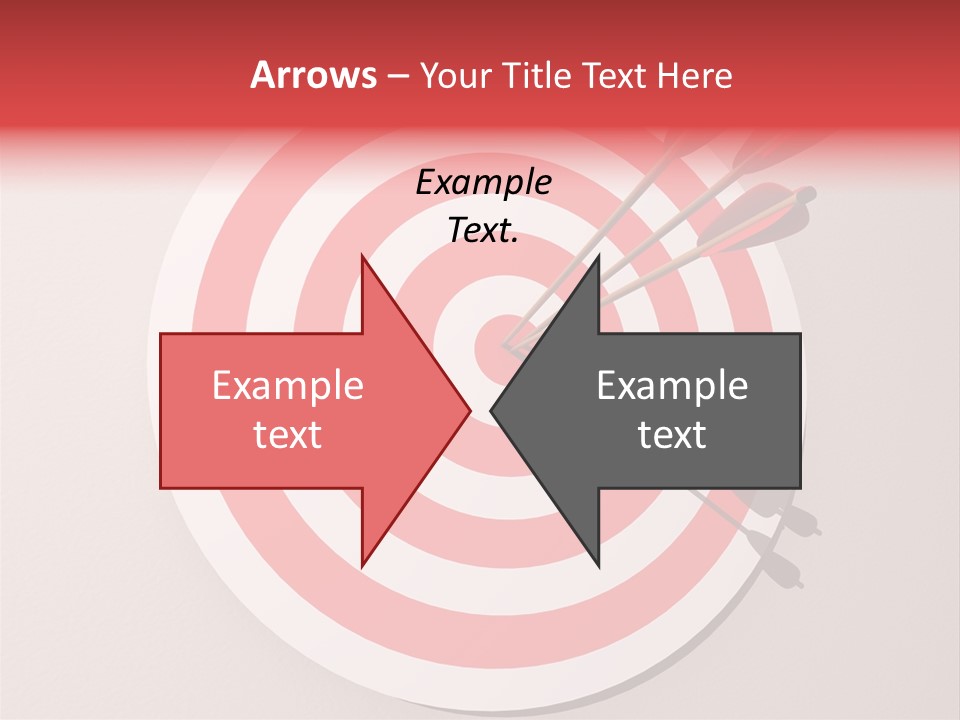 Three Arrows In A Target On Wall - Rendered In 3D PowerPoint Template