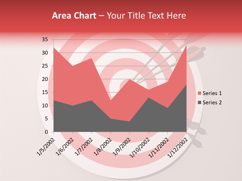 Three Arrows In A Target On Wall - Rendered In 3D PowerPoint Template
