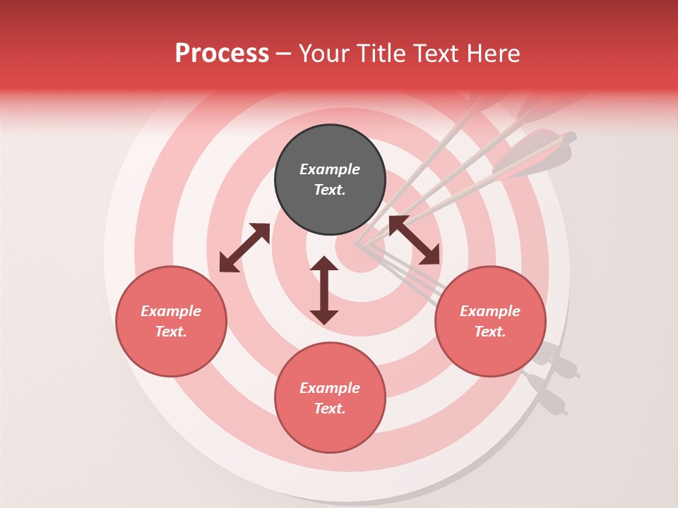 Three Arrows In A Target On Wall - Rendered In 3D PowerPoint Template