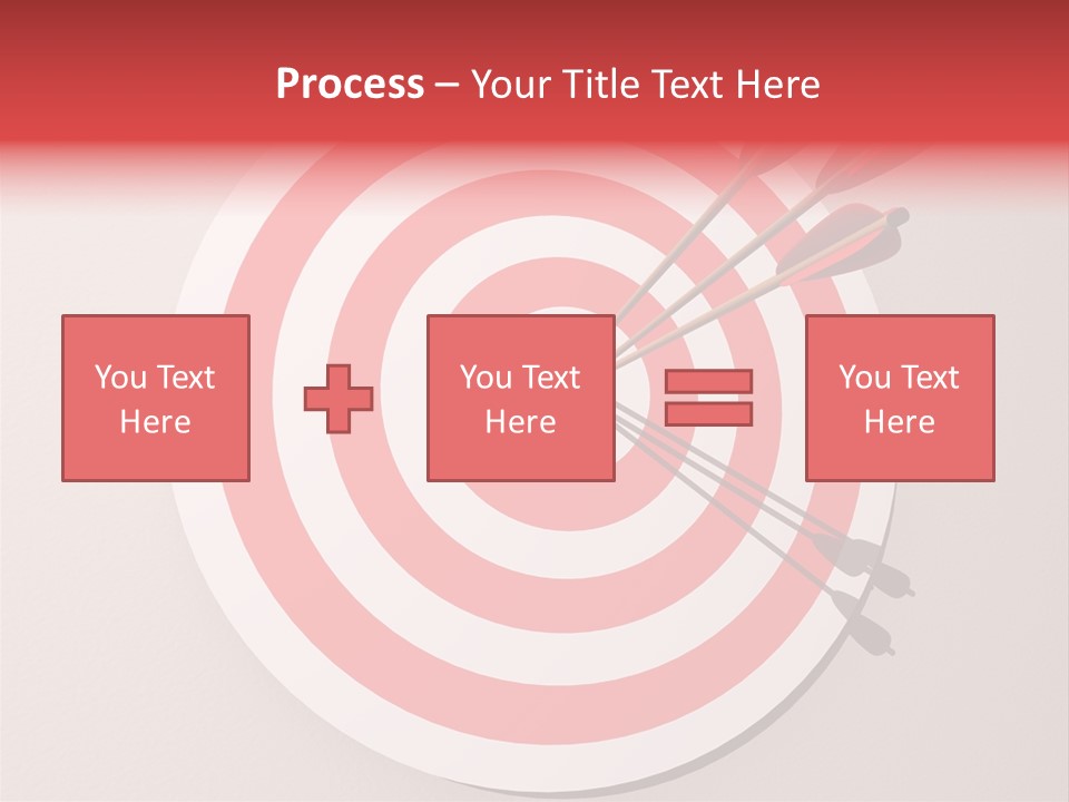 Three Arrows In A Target On Wall - Rendered In 3D PowerPoint Template