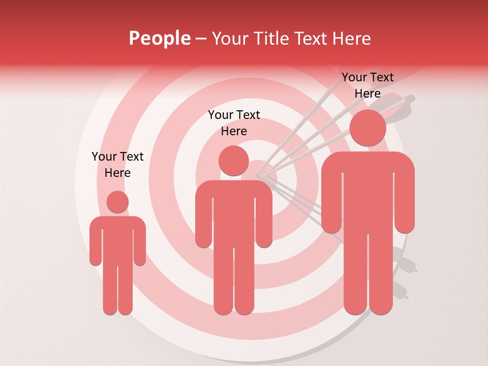 Three Arrows In A Target On Wall - Rendered In 3D PowerPoint Template