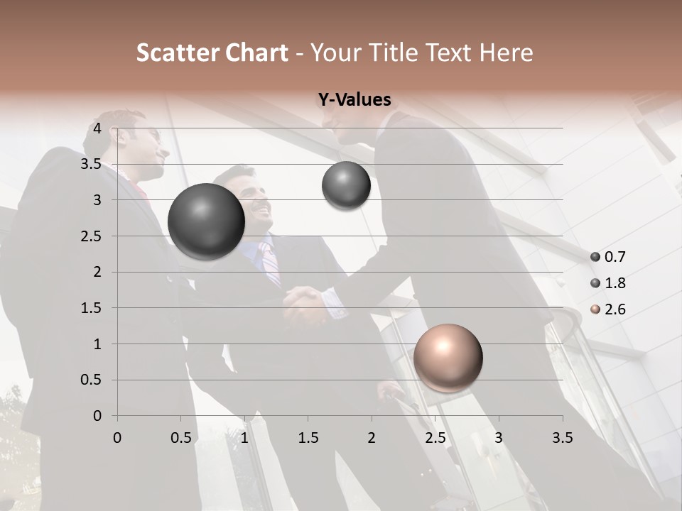 Business People Shaking Hands Outside Modern Office Building PowerPoint Template