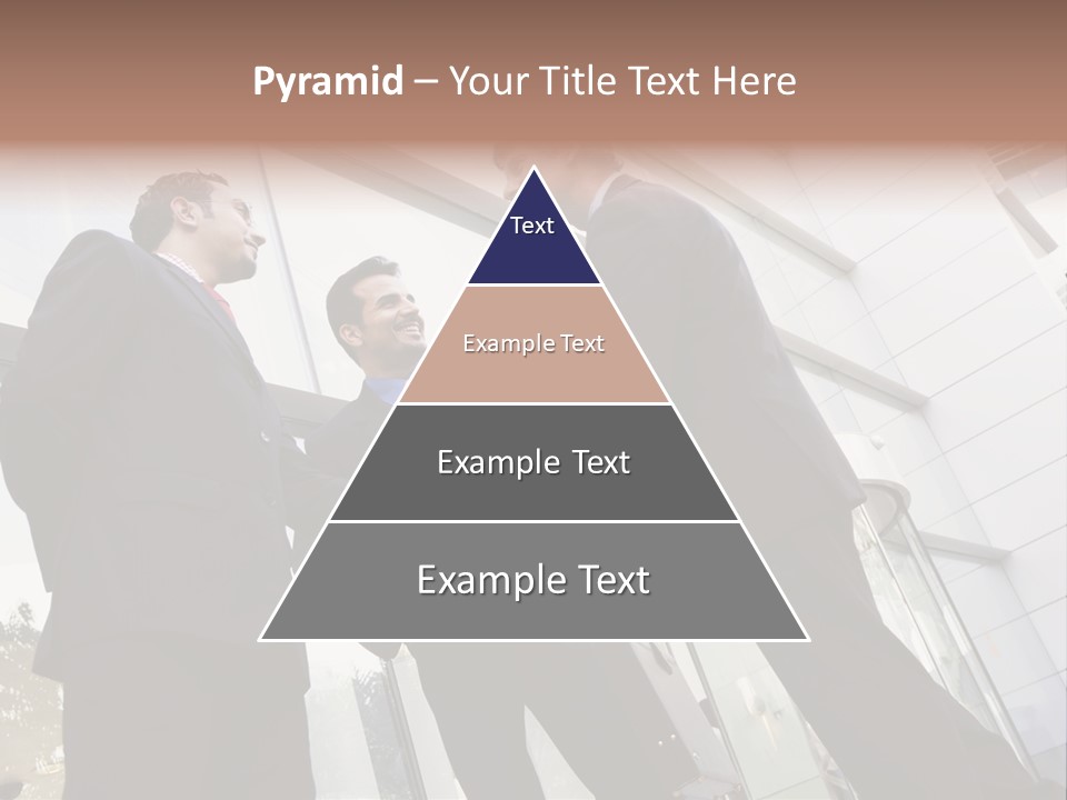 Business People Shaking Hands Outside Modern Office Building PowerPoint Template