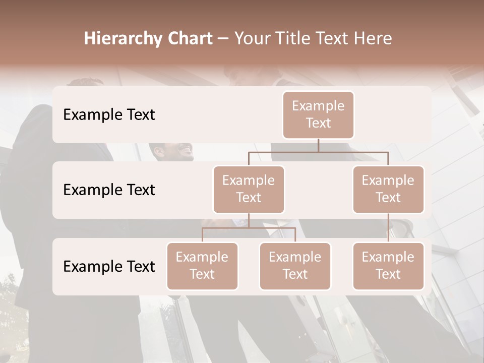 Business People Shaking Hands Outside Modern Office Building PowerPoint Template