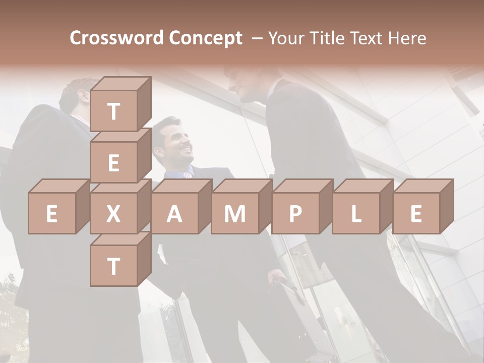 Business People Shaking Hands Outside Modern Office Building PowerPoint Template