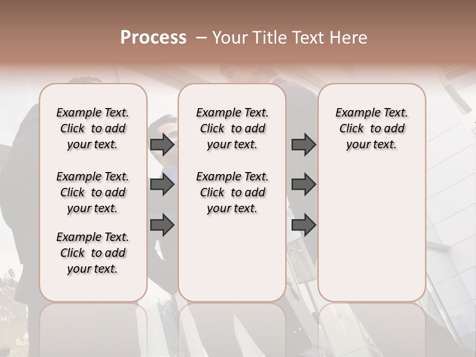 Business People Shaking Hands Outside Modern Office Building PowerPoint Template