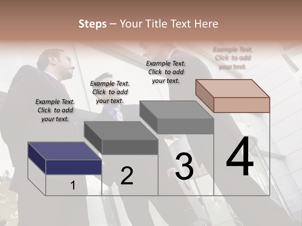 Business People Shaking Hands Outside Modern Office Building PowerPoint Template