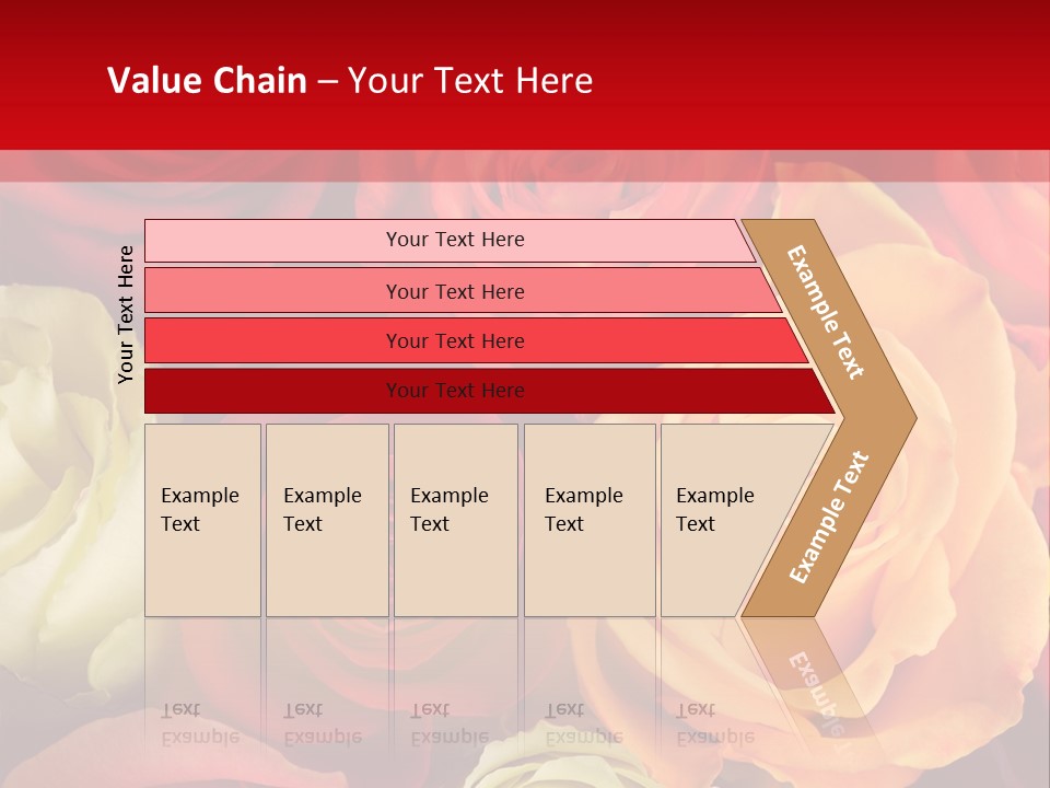 A Bouquet Of Multi-Coloured Roses. Focus On Middle Roses. PowerPoint Template