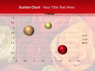 A Bouquet Of Multi-Coloured Roses. Focus On Middle Roses. PowerPoint Template