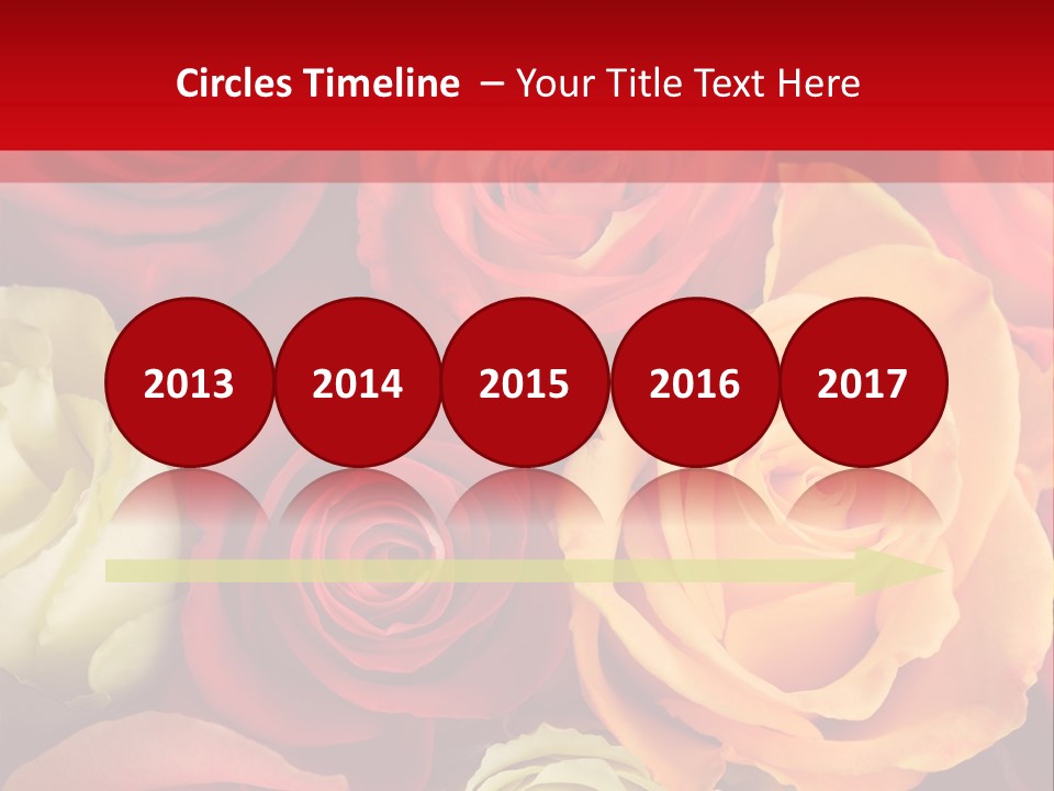 A Bouquet Of Multi-Coloured Roses. Focus On Middle Roses. PowerPoint Template