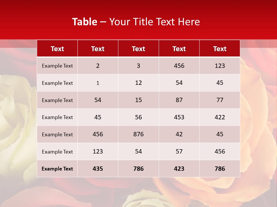A Bouquet Of Multi-Coloured Roses. Focus On Middle Roses. PowerPoint Template