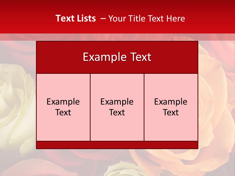 A Bouquet Of Multi-Coloured Roses. Focus On Middle Roses. PowerPoint Template