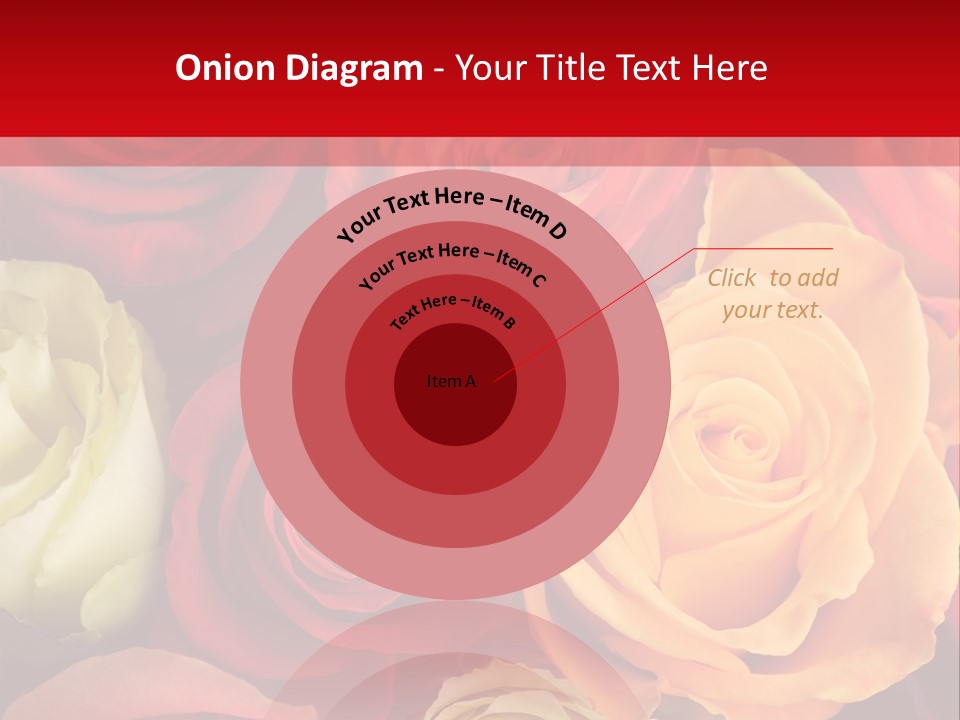A Bouquet Of Multi-Coloured Roses. Focus On Middle Roses. PowerPoint Template