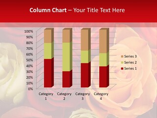 A Bouquet Of Multi-Coloured Roses. Focus On Middle Roses. PowerPoint Template