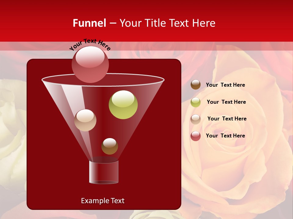 A Bouquet Of Multi-Coloured Roses. Focus On Middle Roses. PowerPoint Template