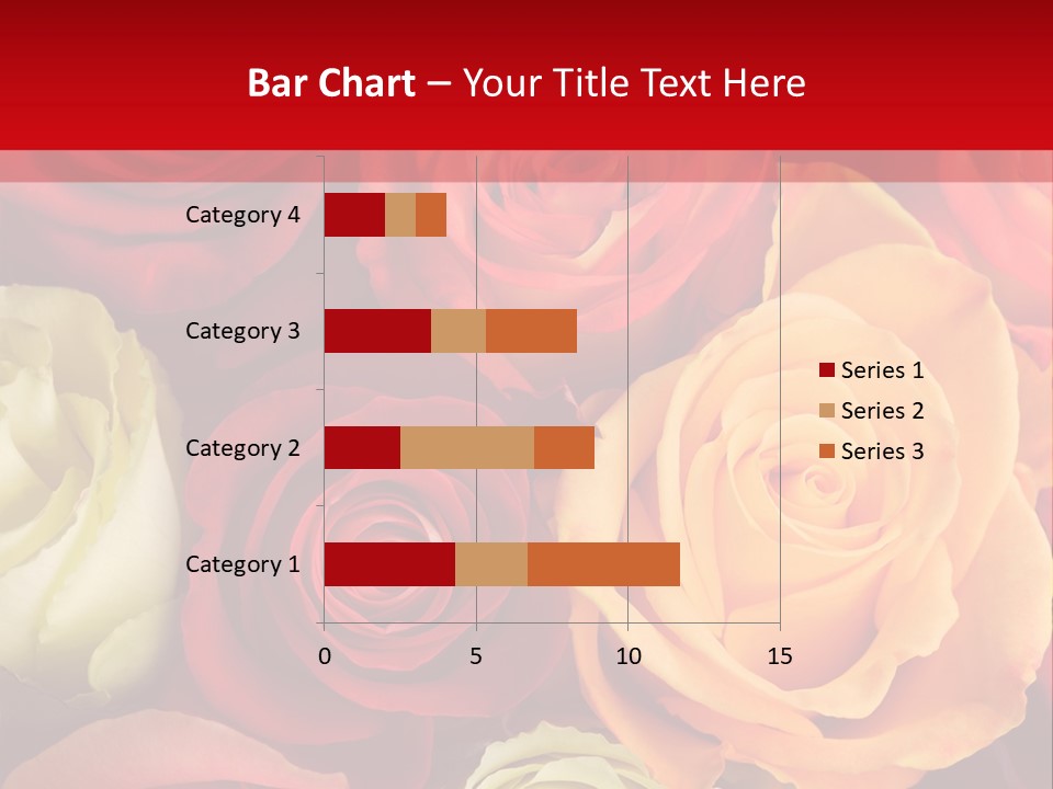 A Bouquet Of Multi-Coloured Roses. Focus On Middle Roses. PowerPoint Template