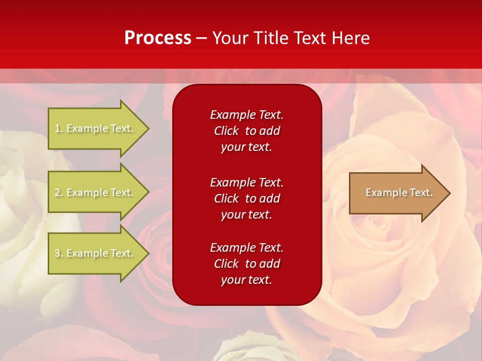 A Bouquet Of Multi-Coloured Roses. Focus On Middle Roses. PowerPoint Template