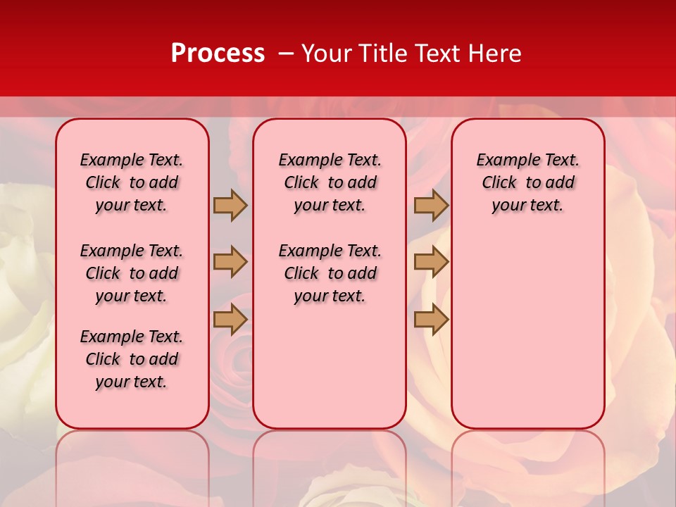 A Bouquet Of Multi-Coloured Roses. Focus On Middle Roses. PowerPoint Template