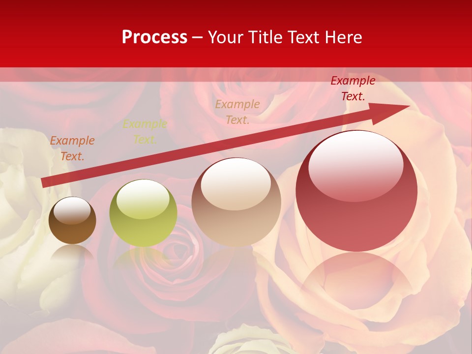 A Bouquet Of Multi-Coloured Roses. Focus On Middle Roses. PowerPoint Template