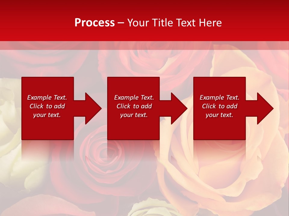 A Bouquet Of Multi-Coloured Roses. Focus On Middle Roses. PowerPoint Template