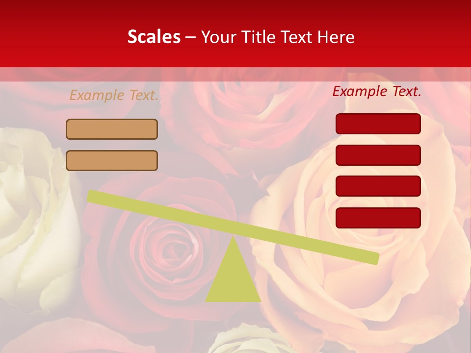 A Bouquet Of Multi-Coloured Roses. Focus On Middle Roses. PowerPoint Template