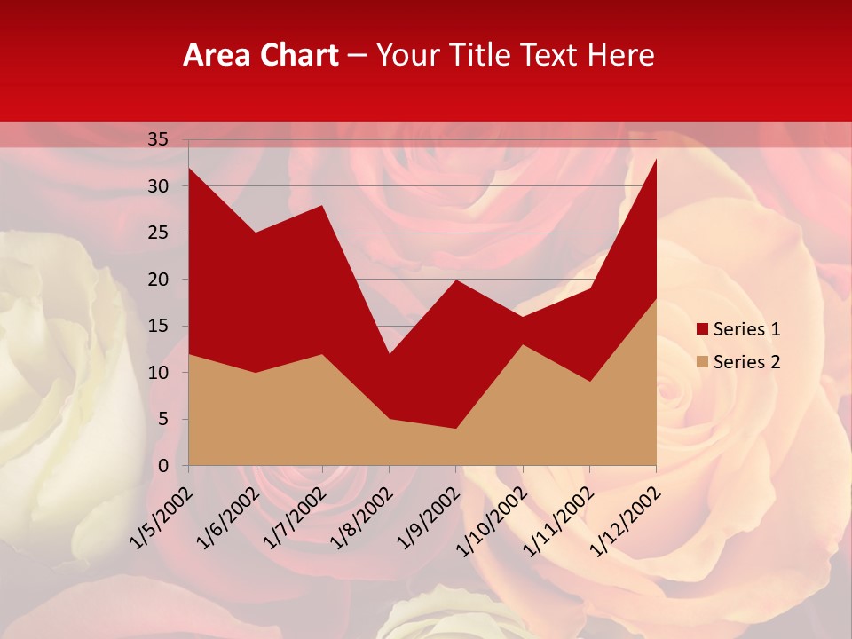 A Bouquet Of Multi-Coloured Roses. Focus On Middle Roses. PowerPoint Template