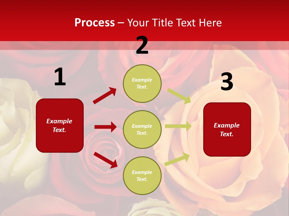 A Bouquet Of Multi-Coloured Roses. Focus On Middle Roses. PowerPoint Template
