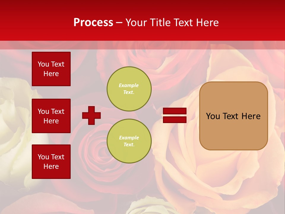 A Bouquet Of Multi-Coloured Roses. Focus On Middle Roses. PowerPoint Template