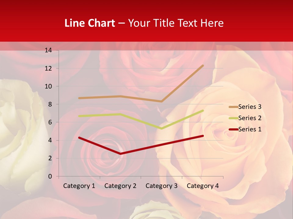 A Bouquet Of Multi-Coloured Roses. Focus On Middle Roses. PowerPoint Template