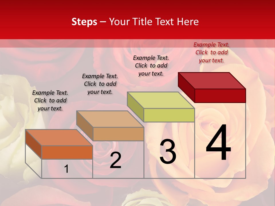 A Bouquet Of Multi-Coloured Roses. Focus On Middle Roses. PowerPoint Template