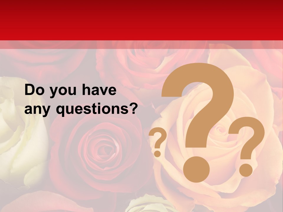 A Bouquet Of Multi-Coloured Roses. Focus On Middle Roses. PowerPoint Template