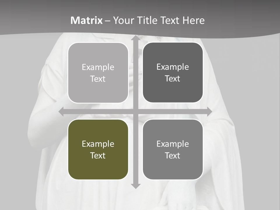 Statue From Cemetery On Black. PowerPoint Template