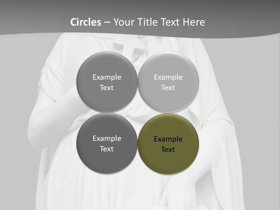 Statue From Cemetery On Black. PowerPoint Template