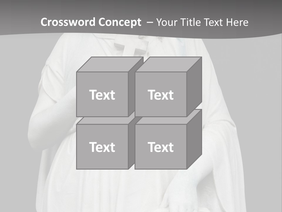 Statue From Cemetery On Black. PowerPoint Template
