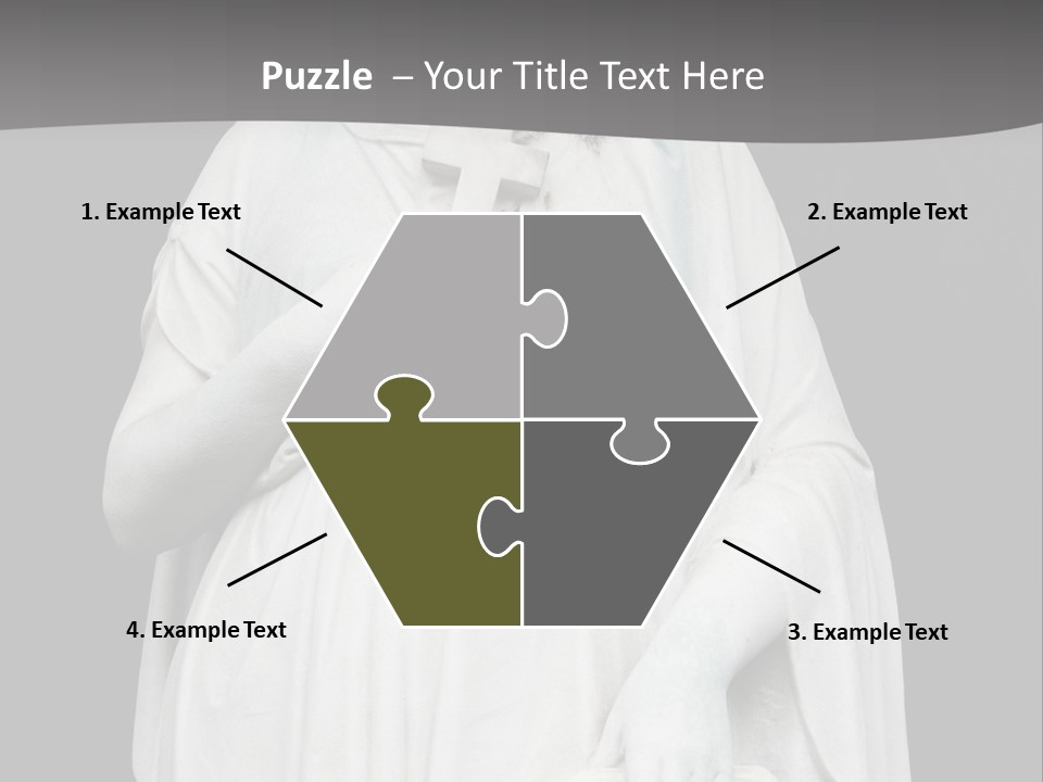 Statue From Cemetery On Black. PowerPoint Template