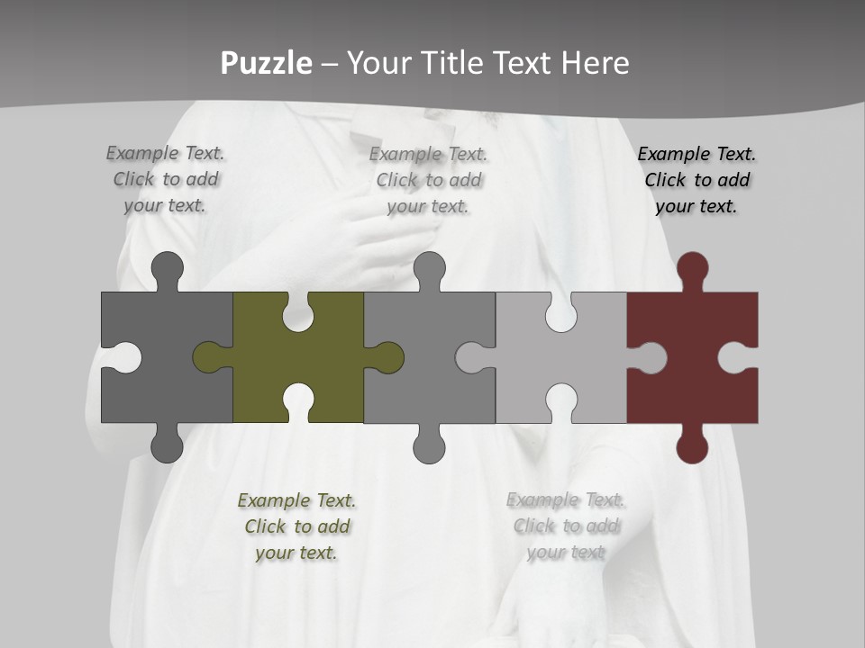 Statue From Cemetery On Black. PowerPoint Template