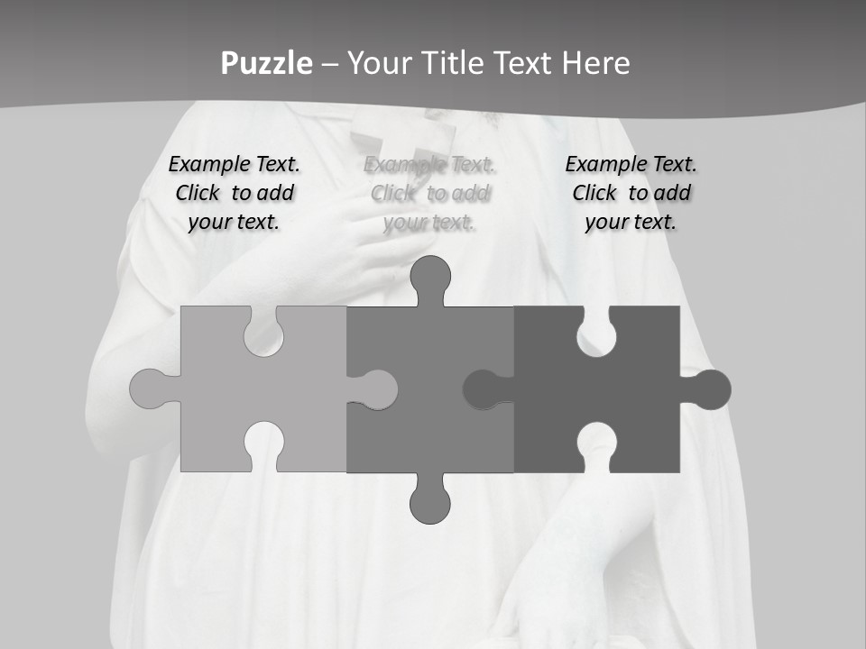 Statue From Cemetery On Black. PowerPoint Template