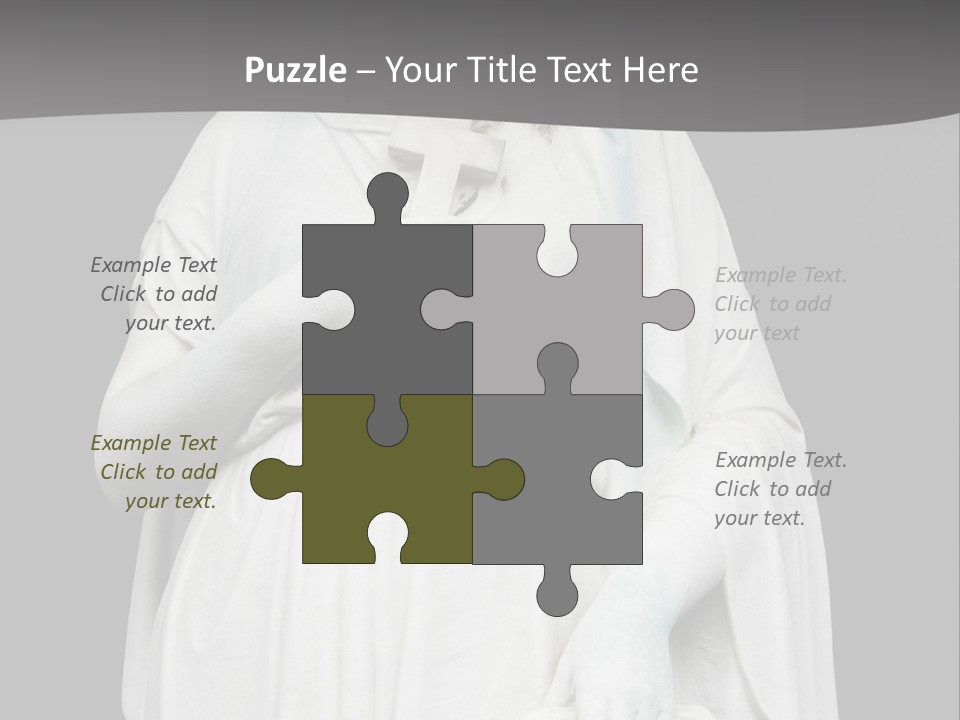 Statue From Cemetery On Black. PowerPoint Template