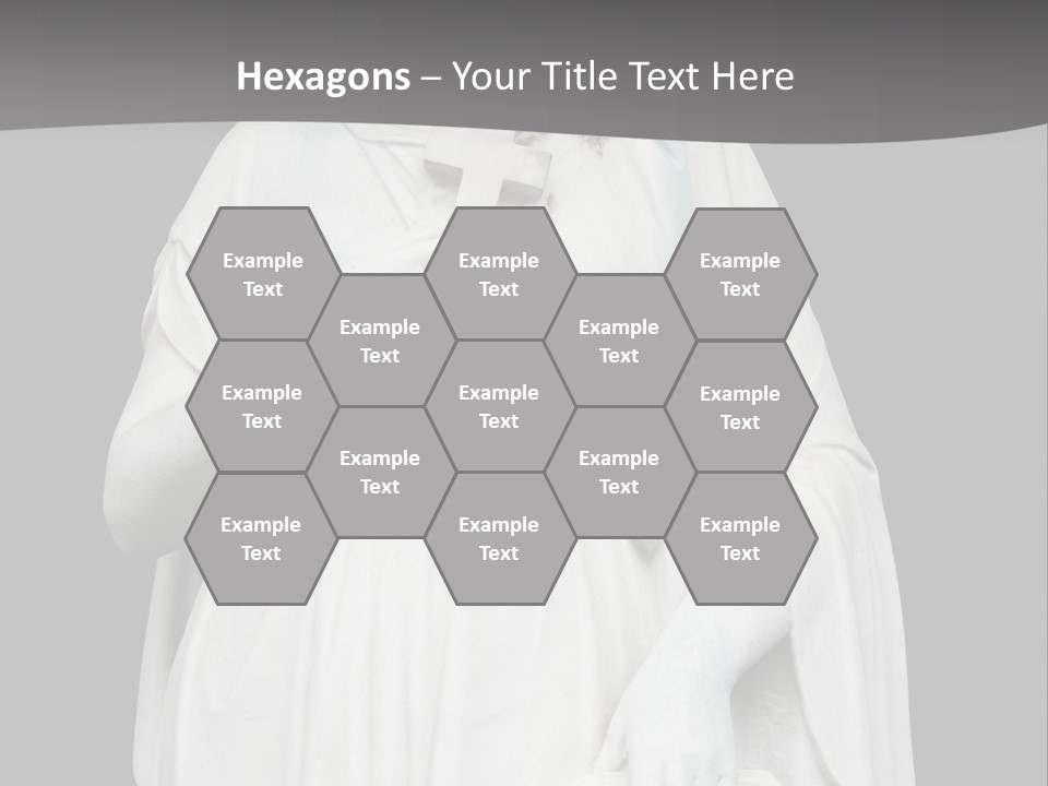 Statue From Cemetery On Black. PowerPoint Template