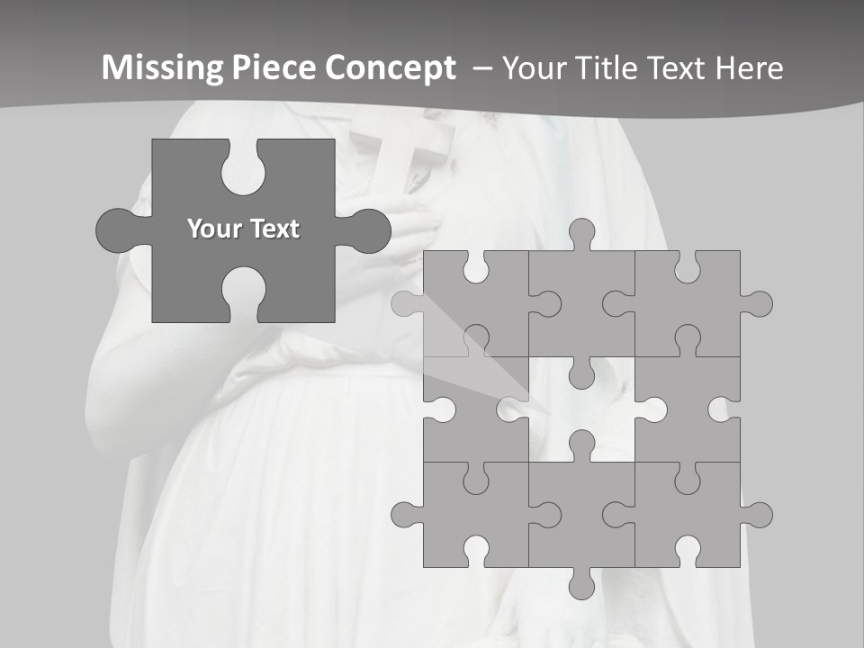 Statue From Cemetery On Black. PowerPoint Template