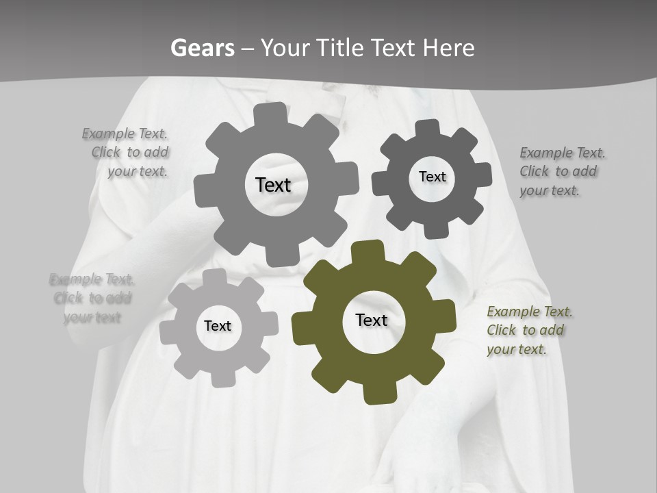 Statue From Cemetery On Black. PowerPoint Template