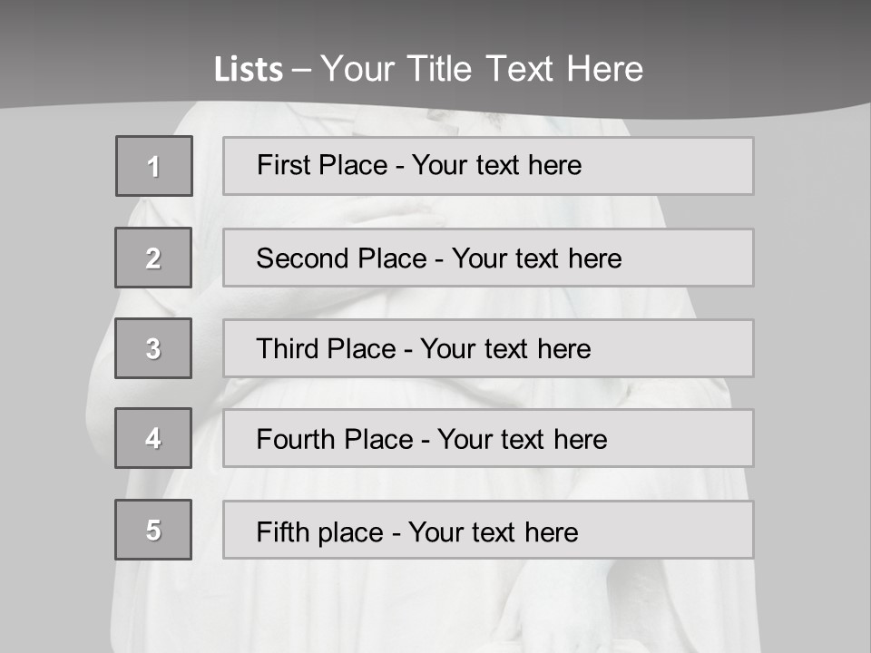 Statue From Cemetery On Black. PowerPoint Template