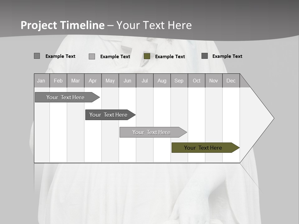 Statue From Cemetery On Black. PowerPoint Template