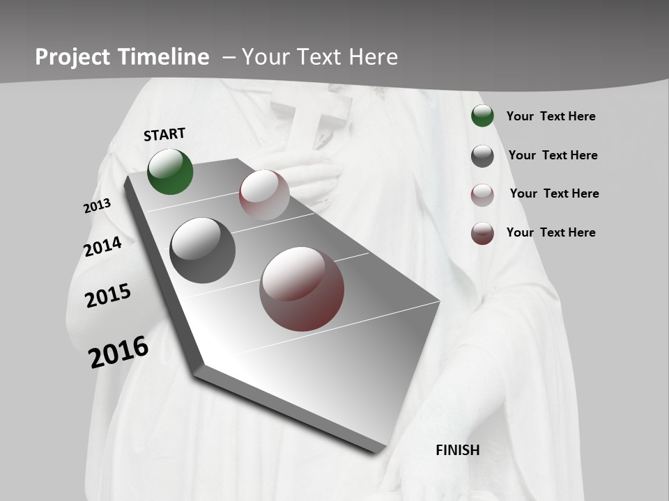 Statue From Cemetery On Black. PowerPoint Template