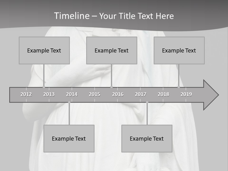 Statue From Cemetery On Black. PowerPoint Template
