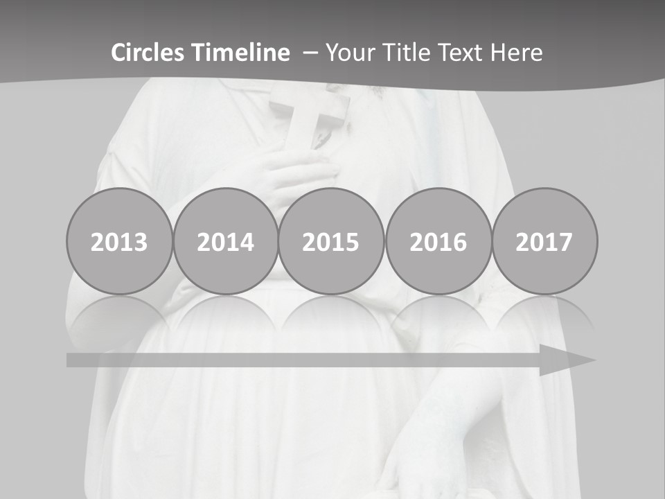 Statue From Cemetery On Black. PowerPoint Template