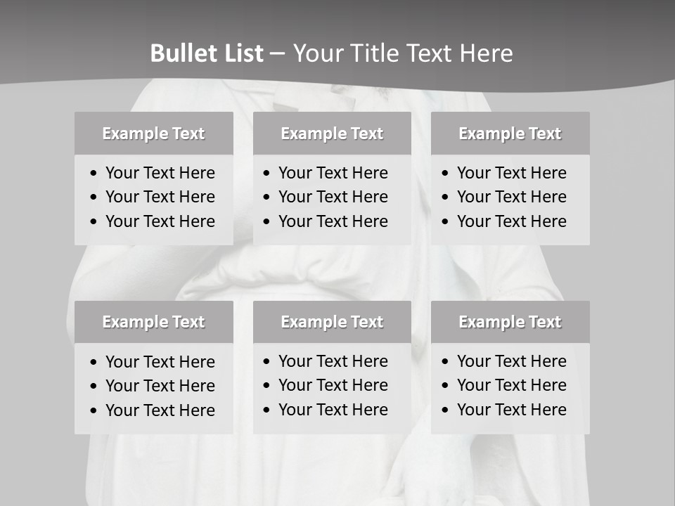 Statue From Cemetery On Black. PowerPoint Template